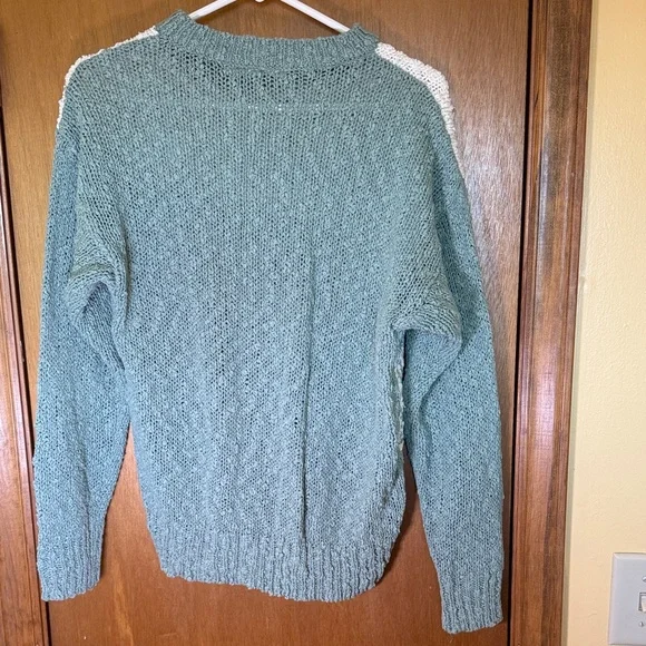 American Vintage Floral Knit Sweater - Green and White - Picture 5 of 6